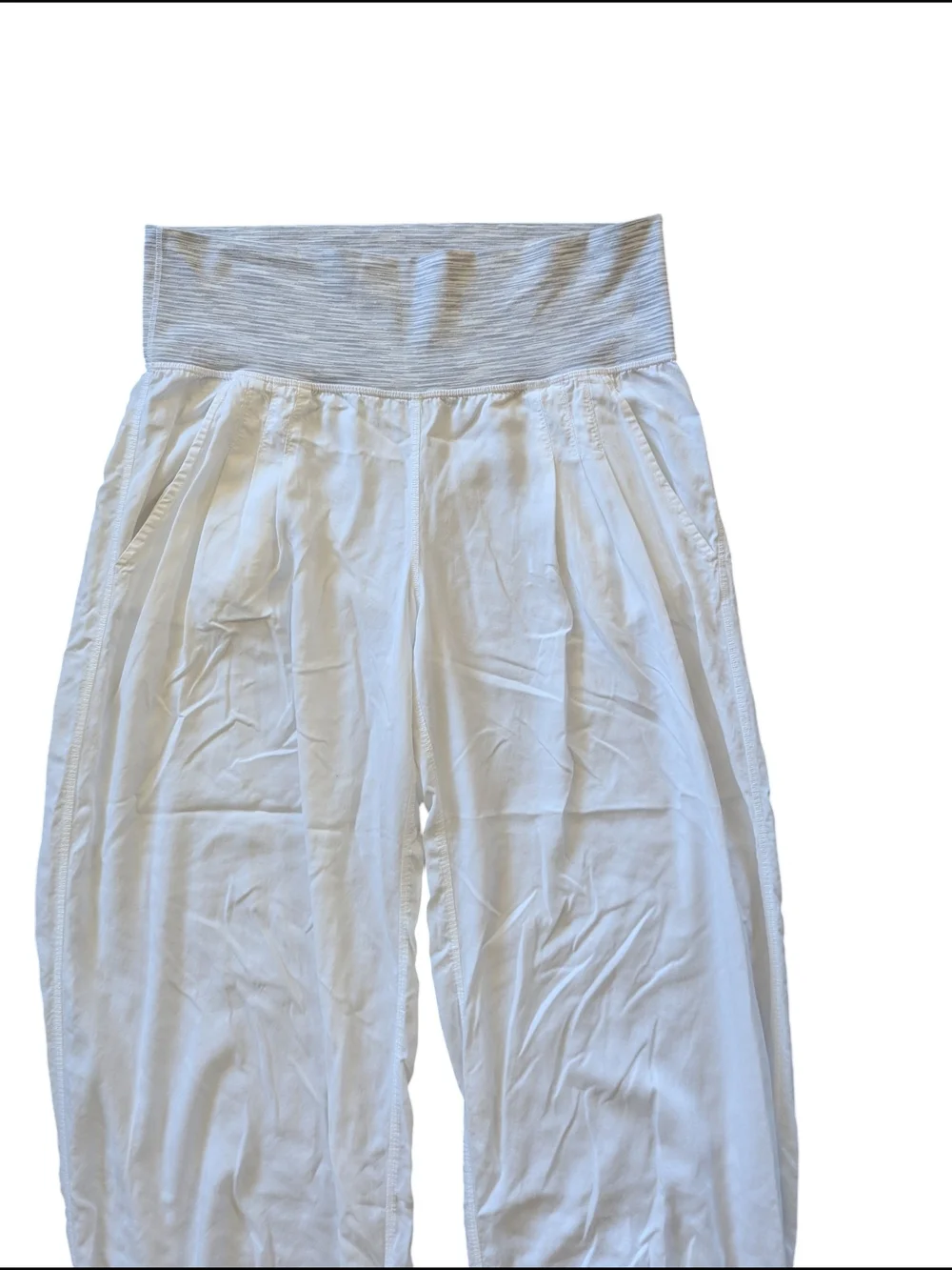lululemon athletica White Jogger Pants with Light Gray Waistband